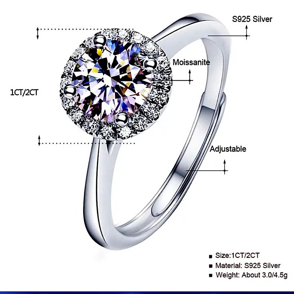 2ct. t.w. Mojssanite Diamond Engagement Ring